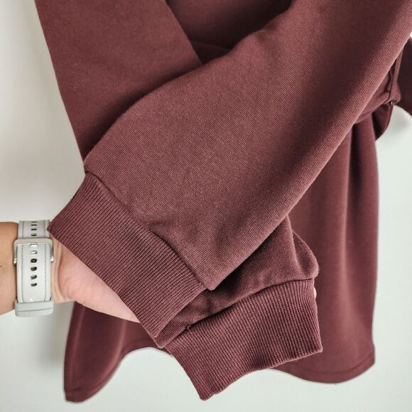 Topshop Brown Cotton Belted Sweatshirt Dress Round Neck Long Sleeve Size 10 - Picture 7 of 11